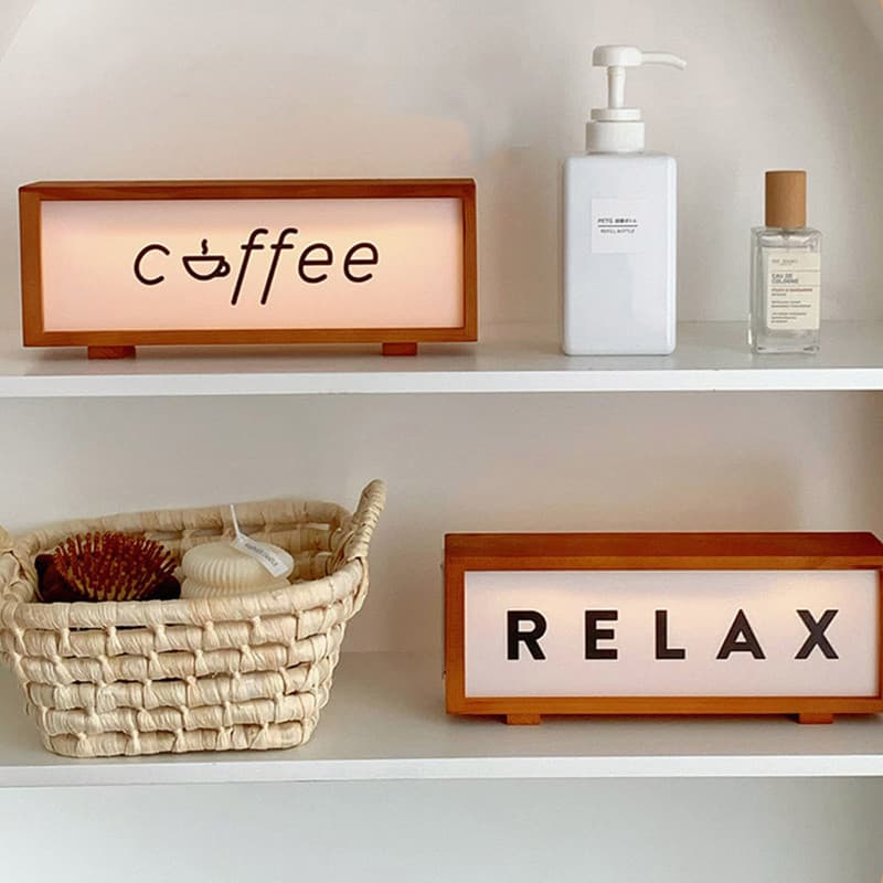 โคมไฟไม้ LED แบบแบตเตอรี่ ป้ายกาแฟกรอบไฟ ใช้เป็นไฟกลางคืน ตกแต่งบ้าน ร้านกาแฟ บาร์ ครัว รูปที่ 6