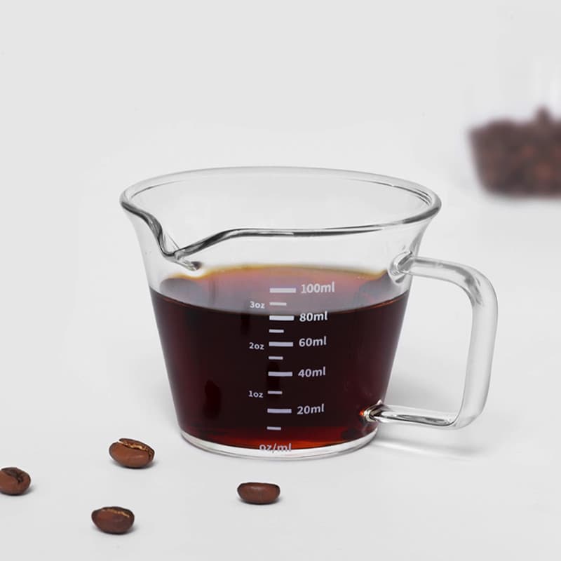 BlueBird แก้วตวง 100มิล เอสเพรสโซ่ พร้อมหูจับ แก้วตวงกาแฟ มีปากเท ถ้วยแก้วเอสเพรสโซ่ IZLN รูปที่ 5