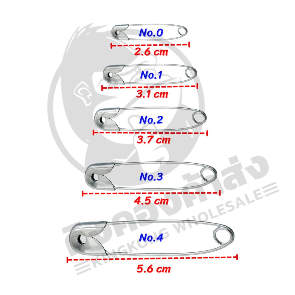 เข็มกลัด เข็มกลัดสแตนเลส สีเงิน เบอร์0 - เบอร์4 รูปที่ 2