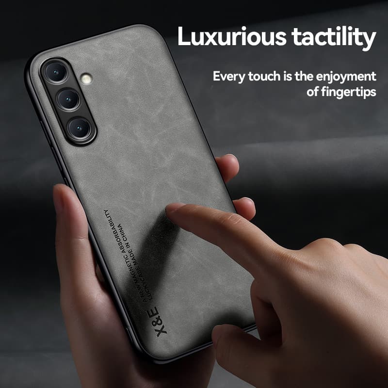 สําหรับ Samsung Galaxy A17 A07 A56 A36 A26 A06 A16 A12 A13 A14 A15 A23 A24 A25 A33 A34 A35 A37 A52 A52S A53 A54 A55 A57 หรูหราหนังแม่เหล็กโทรศัพท์กรณีกล้องป้องกันสีทึบกันกระแทกซิลิโคนนุ่มฝาครอบ รูปที่ 4