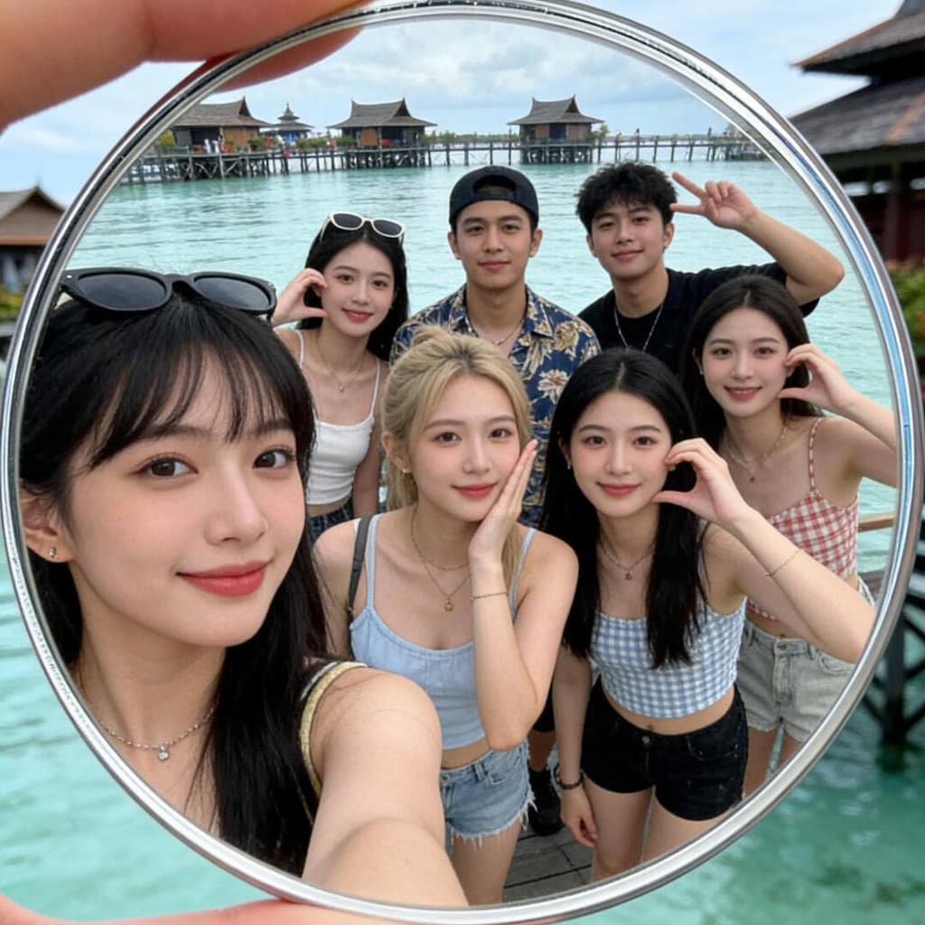 กระจกนูน เซลฟี่ รูปถ่าย กระจกขนาดเล็กรอบเดินทางบันทึกรอยเท้า รูปที่ 1