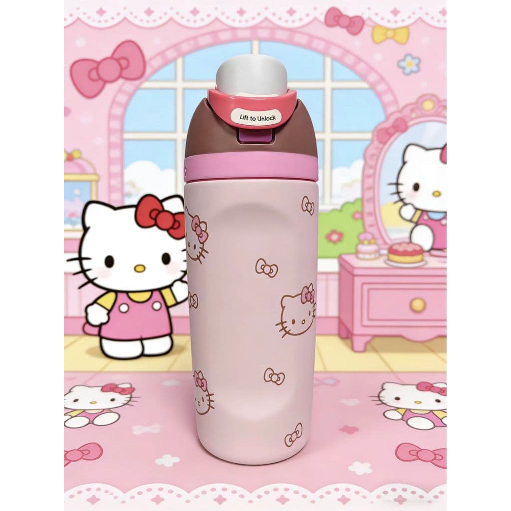 Hello Kitty x Owala FreeSip 16oz ขวดน้ําสแตนเลสรุ่น Limited Edition – แก้วน้ํากันรั่วพร้อมหลอดในตัว, ฉนวนติดผนังสองชั้นสําหรับเล่นกีฬา, โรงเรียนและการเดินทาง, ปลอดสาร BPA รูปที่ 5