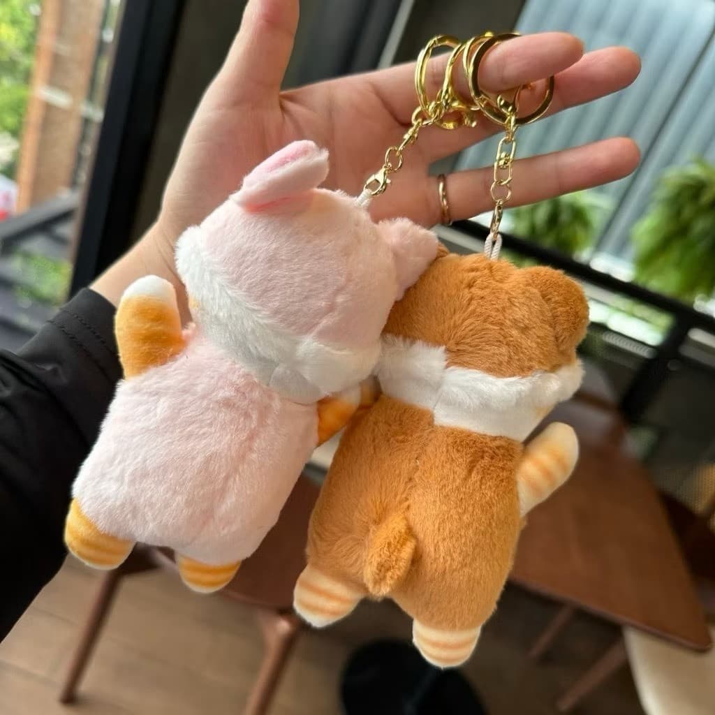 พวงกุญแจ ตุ๊กตาน้องแมว ใส่เสื้อ มีฮู้ด น่ารักๆ ห้อยกระเป๋า แมวชิบะ การ์ตูน รูปที่ 3