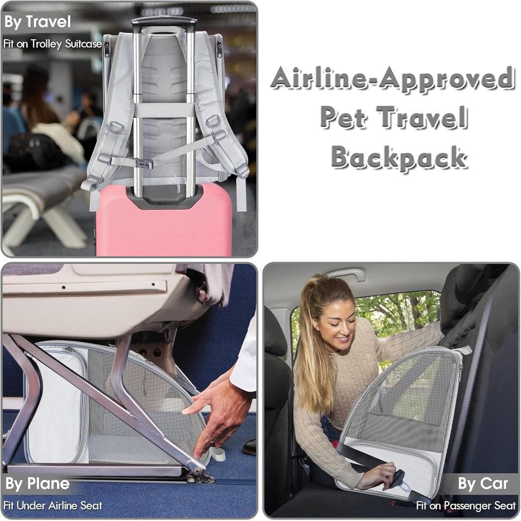 Cat Dog Backpack กระเป๋าเป้แมว กระเป๋าใส่สัตว์เลี้ยงสำหรับสุนัขและแมว ลูกสุนัข ตาข่ายระบายอากาศได้เต็มที่ รูปที่ 9