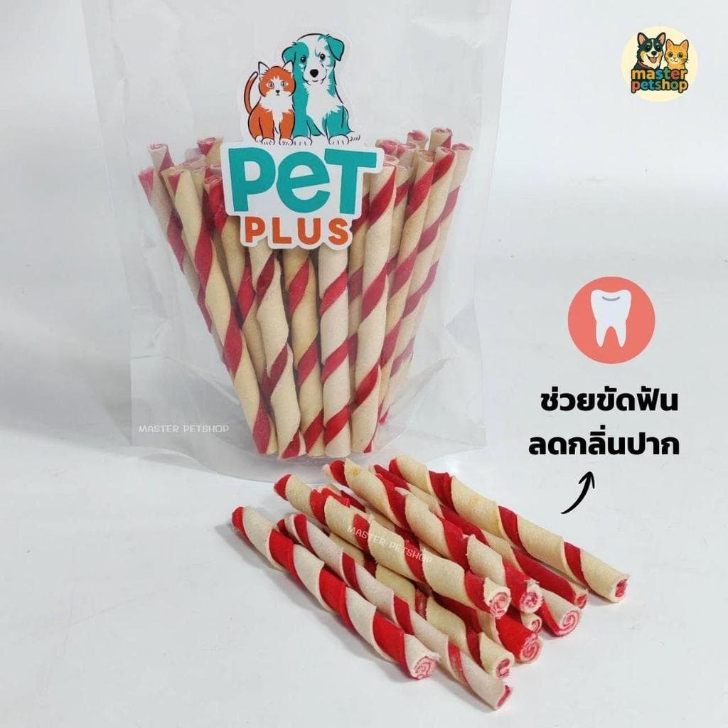 ขนมสุนัข ขนมขัดฟันสุนัข แท่งเกลียว หนังวัว ขนมขบเคี้ยวสุนัข สำหรับทุกสายพันธุ์ รูปที่ 3