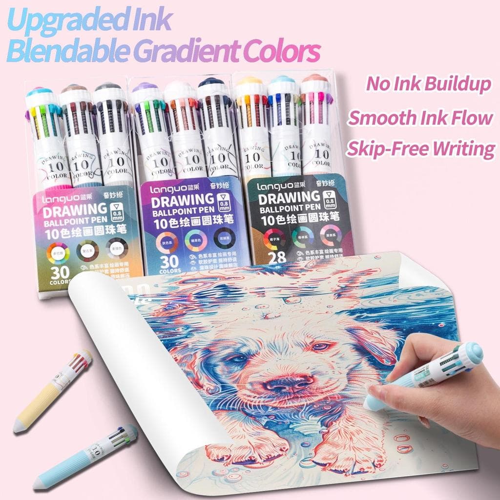 88 สีหลากสีปากกาลูกลื่นชุด10สีต่อปากกา0.8มิลลิเมตรเขียนวาดแฮนด์เมดวารสารศิลปะ รูปที่ 3