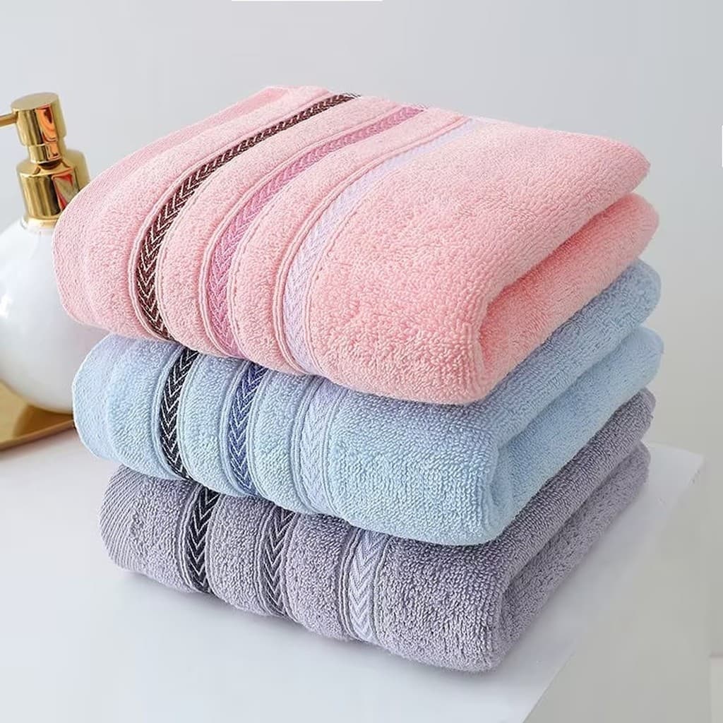 ผ้าขนหนู ขนาด 33x73 ซม ซับน้ำดีขนไม่หลุด นุ่มสบาย ผ้าเช็ดตัว cotton100% นุ่มและสบาย รูปที่ 7