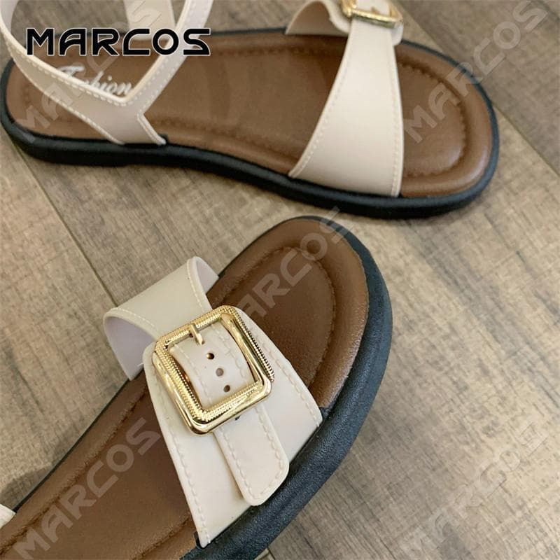 MARCOS รองเท้าแตะผู้หญิง พื้นนุ่ม ตกแต่งโลหะ รองเท้าแฟชั่นผู้หญิง ป้องกันลื่น สวมใส่สบาย รอง เ ทา แตะผู้หญิง #10 รูปที่ 9