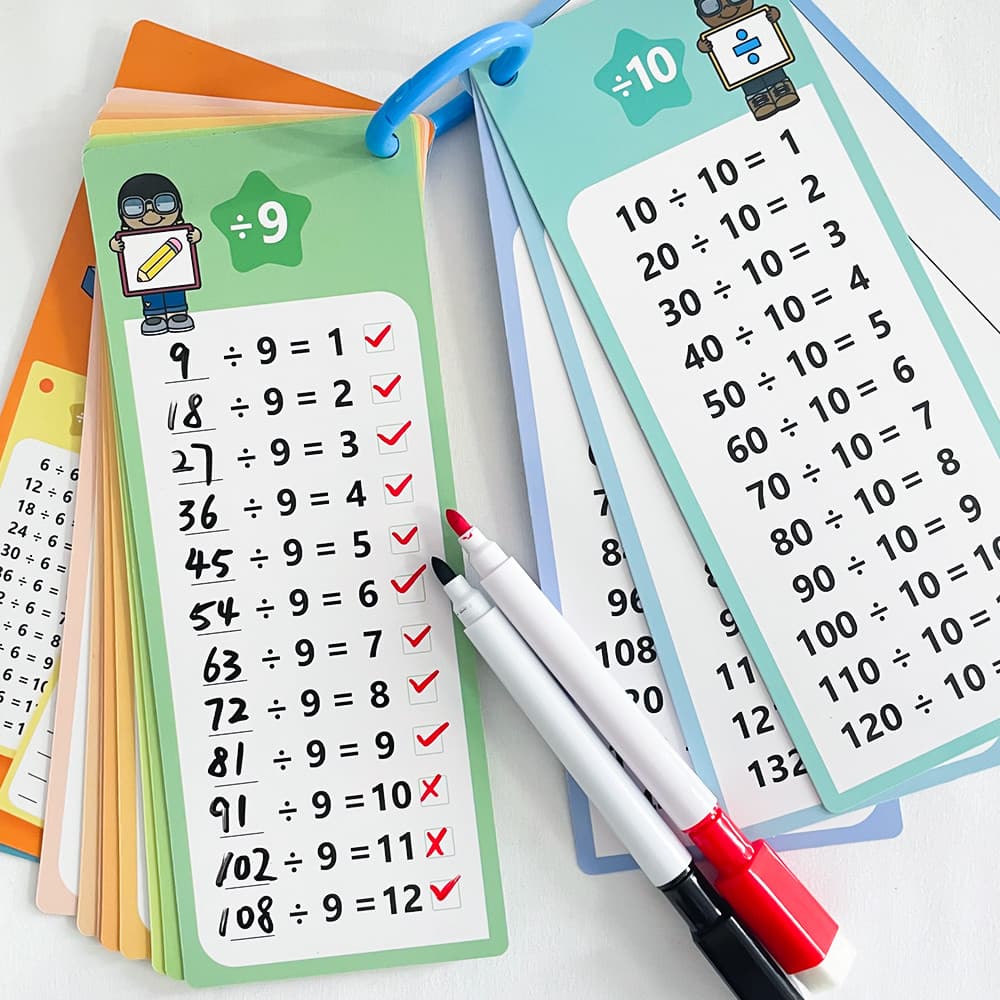 Multiplication & Division 0-12 คณิตศาสตร์ฝึก Flashcards Self Check ตาราง Montessori การศึกษาการเรียนรู้ของเล่นสําหรับเด็ก รูปที่ 6