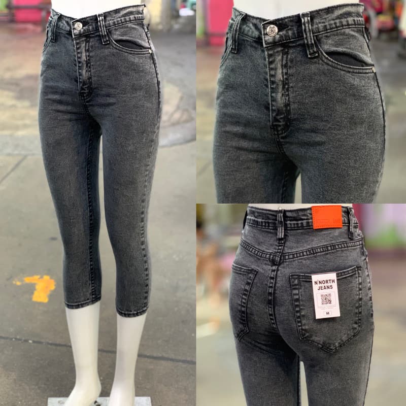 กางเกงยีนส์ผู้หญิง North jeans รุ่นขา 5 ส่วนซิปเอวสูง เนื้อผ้านิ่ม ยืดได้เยอะ สวมใส่สบาย มีหลายสีให้เลือก รูปที่ 6