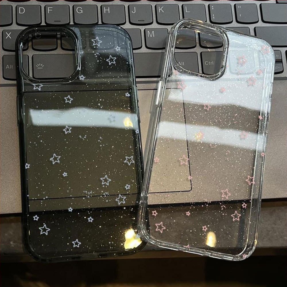 COD-ในไทยเคส ใส กากเพชร INSดาวสีฟ้า For OPPO A38 A17 A17K A15 A15S A16S A57 A77 A38 A18 A31 A8 A53 A33 A32 A3X A52 A92 รูปที่ 7