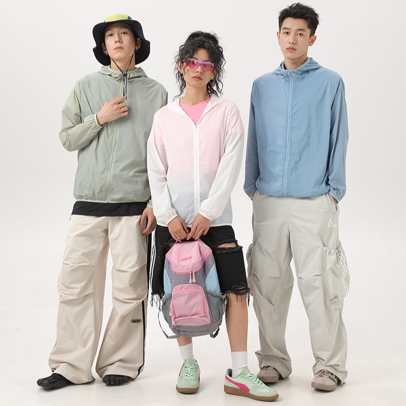 YOOSTRY เสื้อกีฬา กันแดด UPF50+ ผ้าไอซ์ซิลค์ เย็นสบาย กันยูวี ทรงฮู้ด ไซส์ใหญ่ M-4XL รูปที่ 5