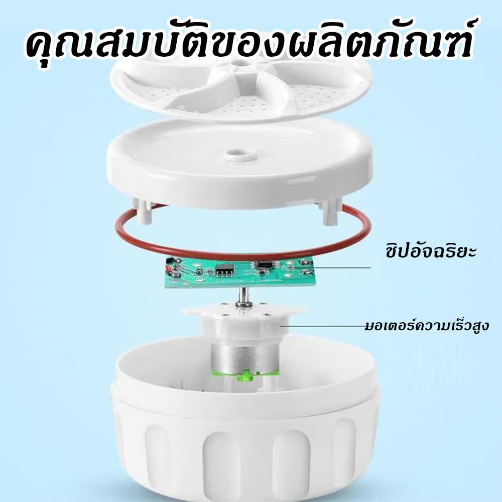 เครื่องซักผ้าแบบพกพาขนาดเล็ก, เครื่องซักผ้าเกลียวแบบพับได้ USB อัลตราโซนิก,จัดส่งจากประเทศไทย รูปที่ 8
