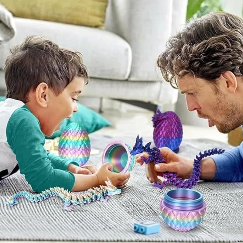 Creative Movable Articulated Dragon ของเล่น 3D การพิมพ์ไข่มังกรเดสก์ท็อปตกแต่งของขวัญ Supply รูปที่ 4