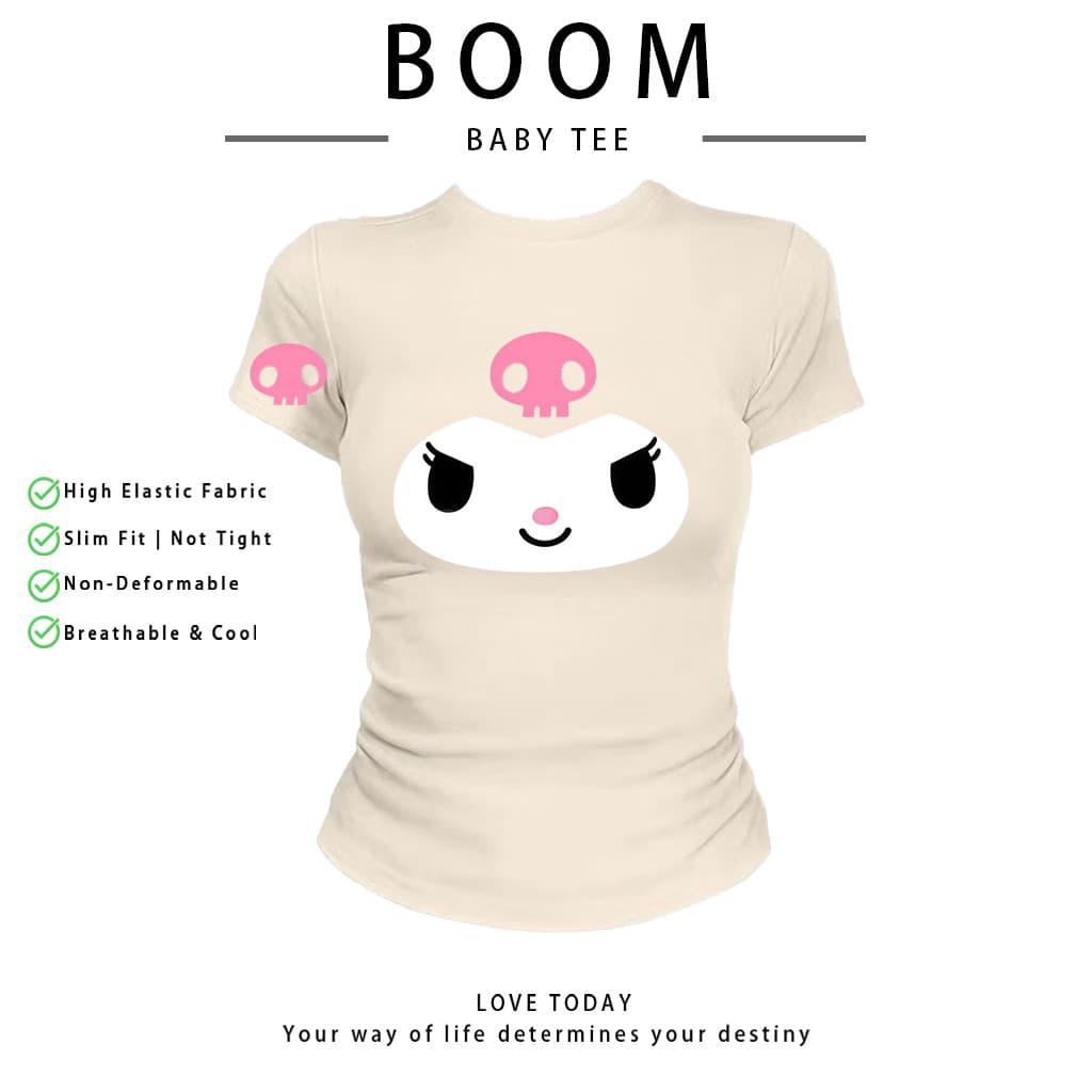 COD เสื้อสาวอวบ เสื้อครอปท็อป แขนสั้น babytee สไตล์เกาหลี y2k T-shirt | สไตล์แฟชั่น V06 รูปที่ 2