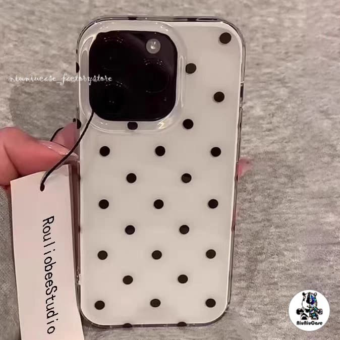 โปร่งใส จัดส่งจากประเทศไทย เคสจุดคลื่นสีดํา for iPhone เคสไอโฟน 11 12 13 14 17 15 16 PLUS PRO MAX X XS MAX XR 7/8PLUS รูปที่ 5