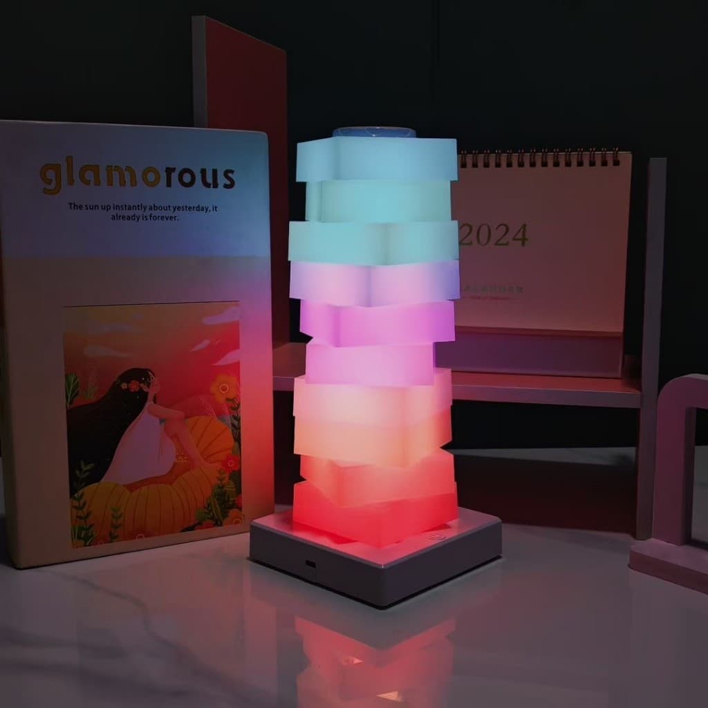 โคมไฟ LED ตั้งโต๊ะ 16 โหมดสี RGB ควบคุมง่าย ใช้ตกแต่งร้านหรือห้องนอน สร้างบรรยากาศสุดคุ้ม รูปที่ 2