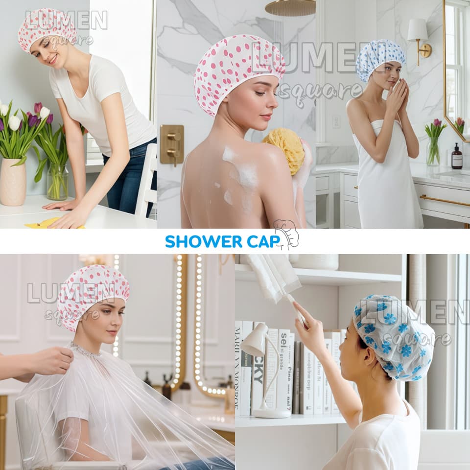 หมวกคลุมผมอาบน้ำ หนาพิเศษ2ชั้น กันน้ำ เหนียวทนทาน ลายน่ารัก Shower cap ผมแห้ง หมวกอาบน้ำ ลายการ์ตูน ผ้าเช็ดตัว ผ้าคลุมผม รูปที่ 2