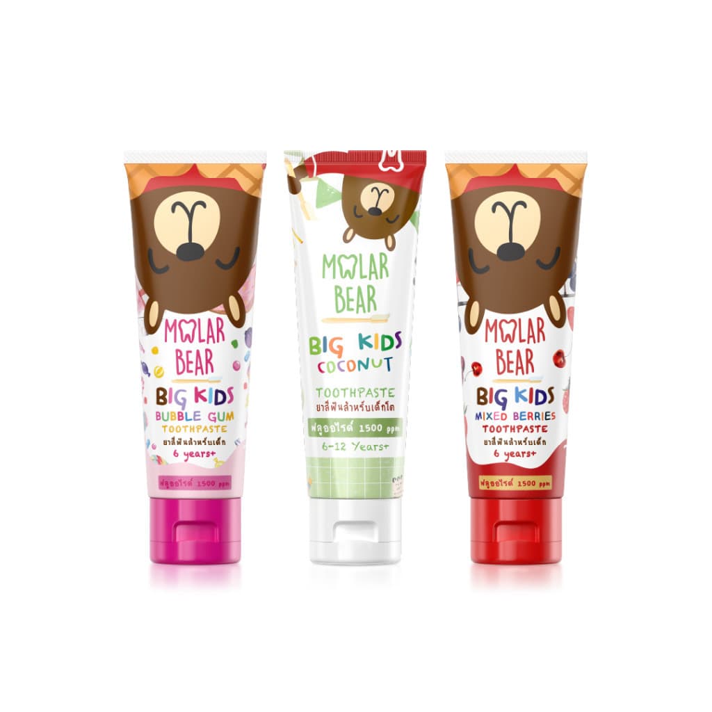Mall Molar Bear 6 ขวบ+ ยาสีฟันเด็ก รุ่น Big Kids ฟลูออไรด์ 1500 ppm โมล่าร์แบร์ รูปที่ 1
