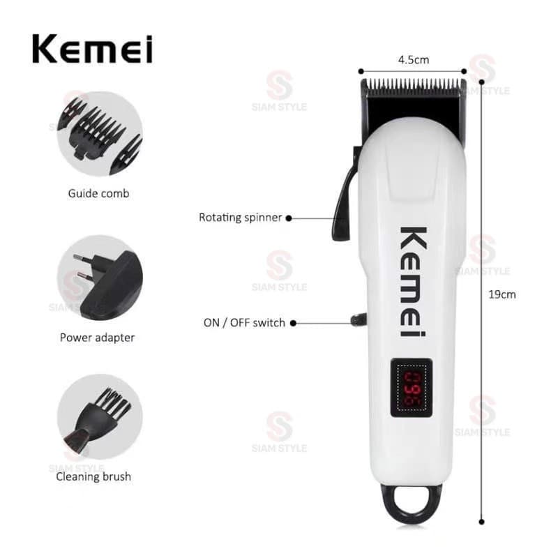 แท้Kemei KM-809A ปัตตะเลี่ยนตัดผม ไร้สาย ใช้งานสะดวก แถมหวีลองที่ชาร์จในตัว ของแท้ รูปที่ 3