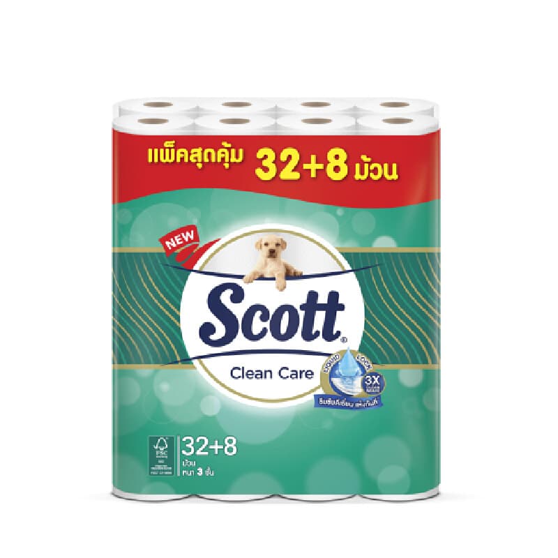 SCOTT กระดาษชำระ หนา 3 ชั้น รุ่น clean care รูปที่ 1