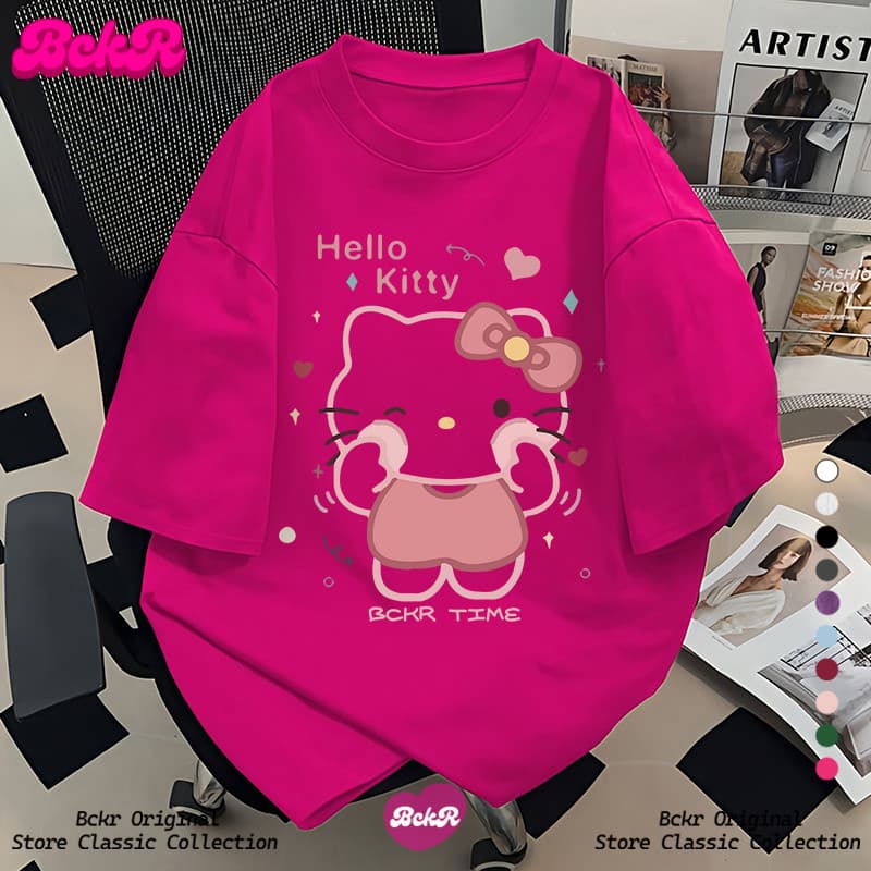 BCKR ลายสามแถบ ดีไซน์ตัดสี ลายแมวน้อย เสื้อผญ เสื้oversize คอกลม เสื้อYG732 รูปที่ 8