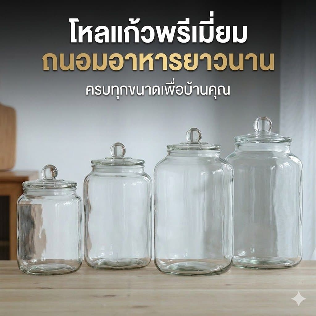 โหลแก้ว โหลกลม โหลใบใหญ่ ขวดโหล โหลเล็ก โหลแก้วสูญญากาศ โหลดองบ๊วย โหลร้านอยู่กร รูปที่ 8