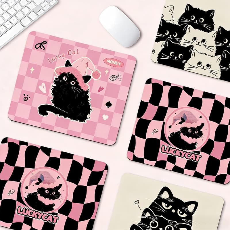 แผ่นรองเม้าส์ Mouse Pad กันน้ำ ลายการ์ตูน แผ่นรองเมาส์น่ารัก แผ่นรองเมาส์เล็ก แผ่นรองเมาส์ลายแมวการ์ตูน ซักได้ มีฐานกันล รูปที่ 2