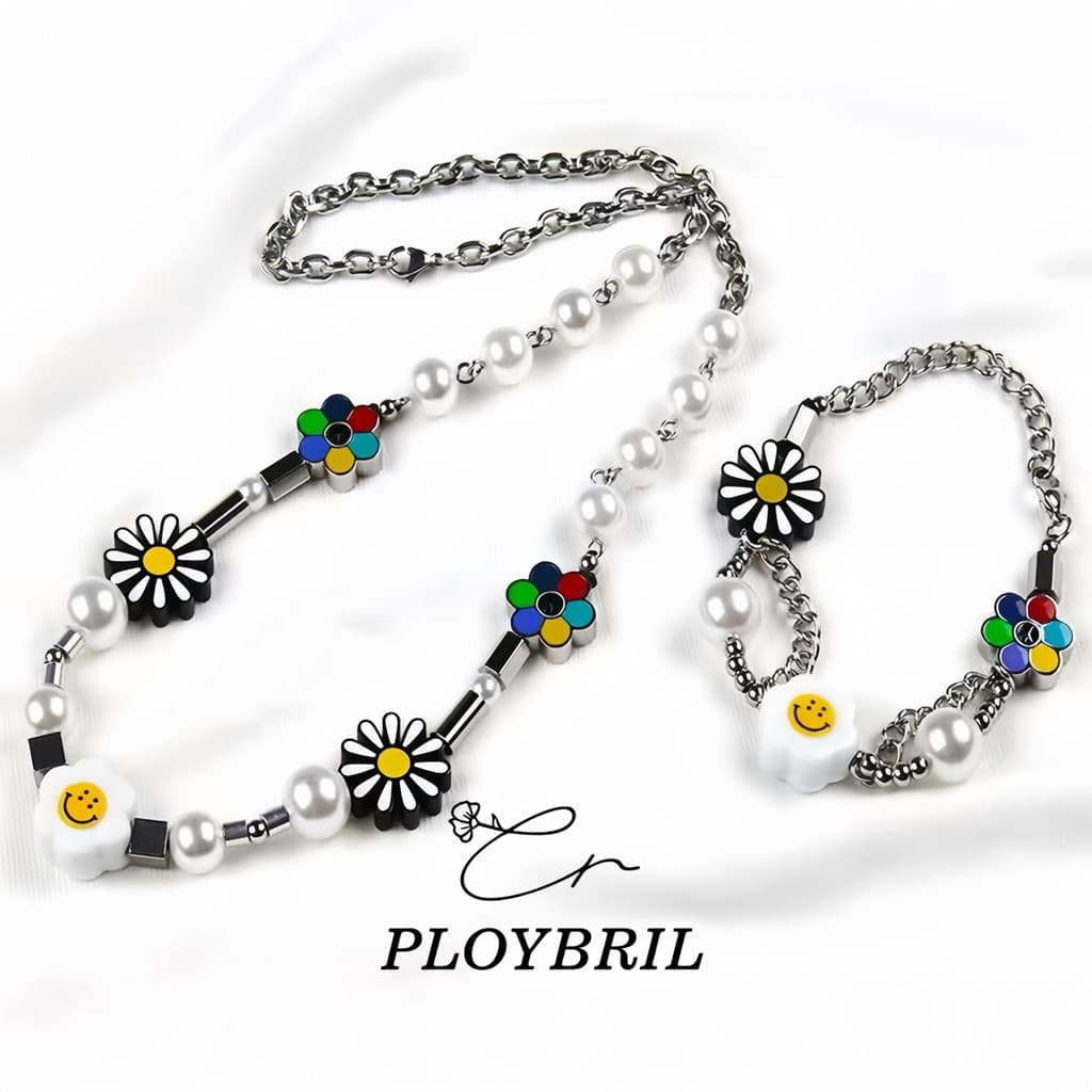 PLOYBRILสร้อยคอ-กำไลข้อมือ ดอกไม้ Unisex ชายหญิง ดีเทลแฟชั่นสุดฮิต Premium necklace flower Unisex S024/X038 รูปที่ 4