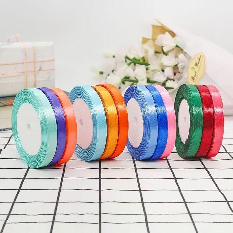1cm ริบบิ้นซาติน ริบบิ้นซาตินสีสันเข้ารหัส ริบบิ้น ของขวัญ DIY งานฝีมือ โบว์ ริบบิ้นตกแต่งกล่องเค้ก DIY ของขวัญ รูปที่ 3