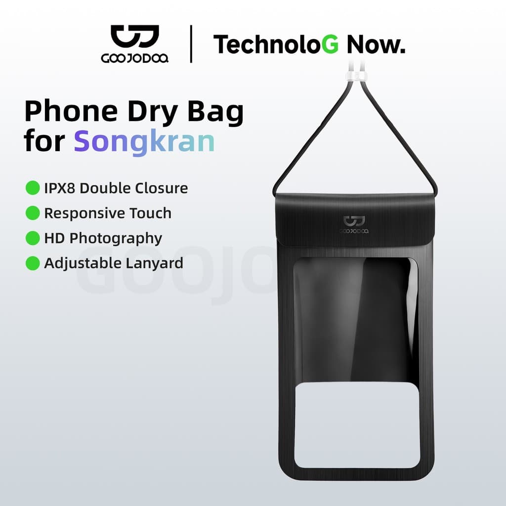 GOOJODOQ Phone Dry Bag for Songkran IPX8 Professional Protection HD Photography Clarity Ample Capacity Fits All Phones รูปที่ 2