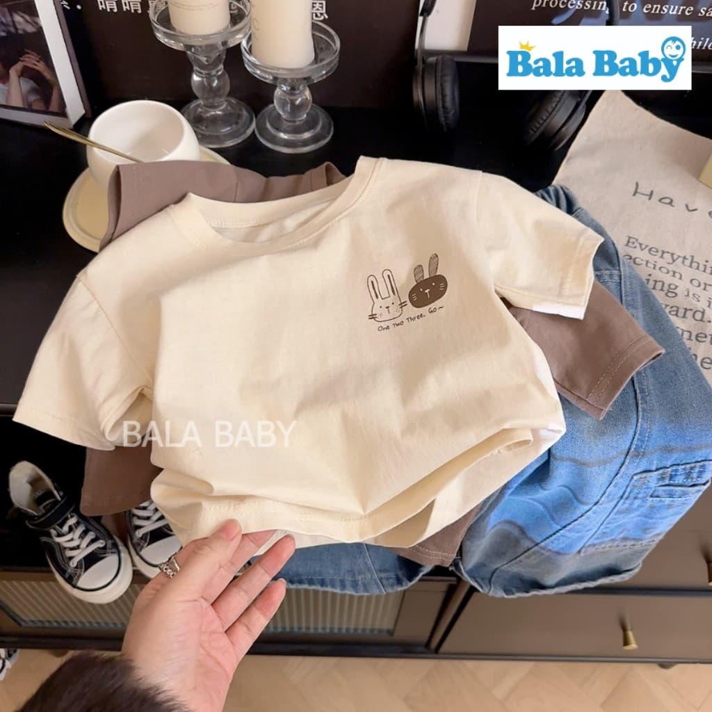 เสื้อยืดเด็ก เสื้อยืดมินิมอลสำหรับเด็ก เนื้อผ้า cotton ใส่ได้ทั้งเด็กผู้ชายและผู้หญิง Size80-120cm DXT02 รูปที่ 5