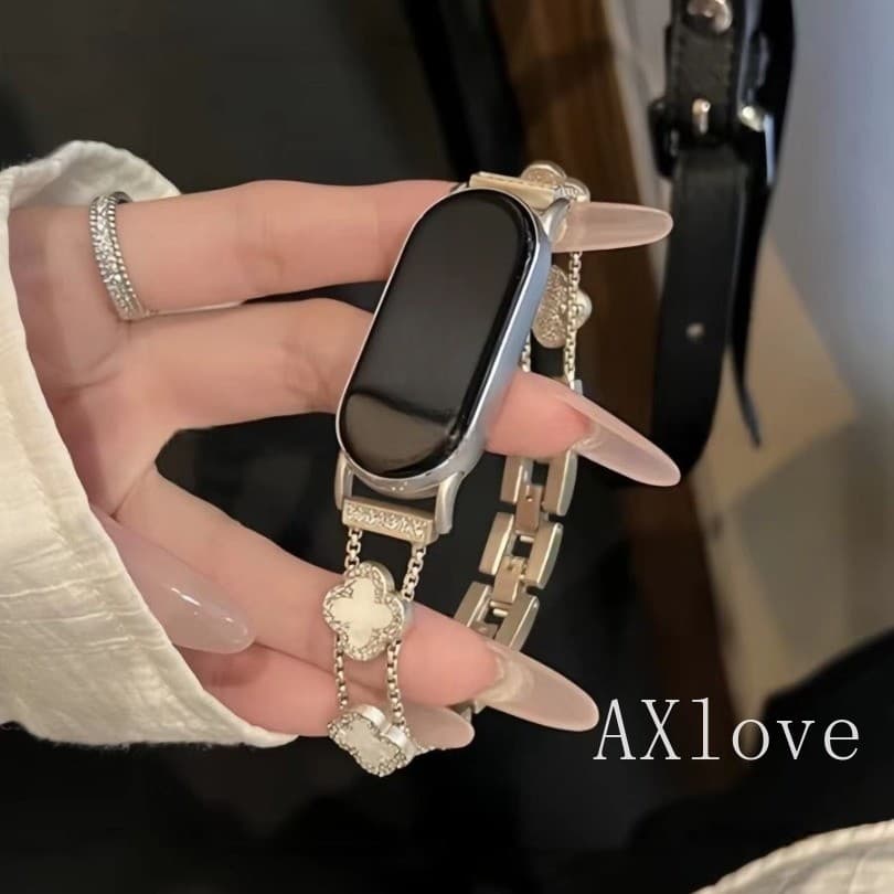 เพชร Four-leaf Clover สําหรับ Xiaomi Mi Band 10 9 8 Pro Watchband สร้อยข้อมือโลหะ Correa สําหรับ Redmi นาฬิกา 4 5 6 Starp รูปที่ 7