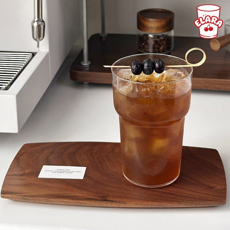 แก้วสไตล์เรียบง่ายส่วนตัว หนาแน่น ทนทาน 450ml เหมาะกาแฟเย็น นม น้ำผลไม้ คาเฟ่ บ้าน รูปที่ 5