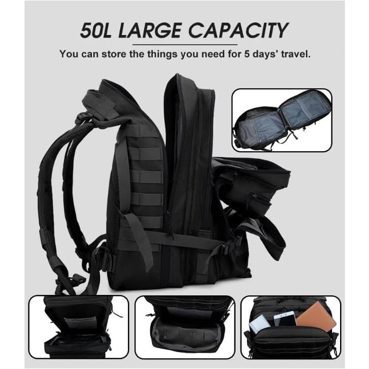 ERORO กระเป๋าเป้สะพายหลัง Outdoor 30L/45L กระเป๋าเป้ เดินป่า แคมป์ปิ้ง กันน้ำ รูปที่ 8
