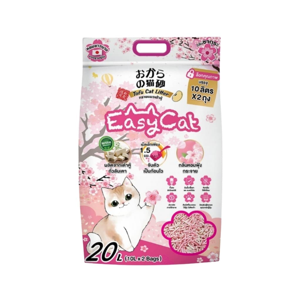 Easy Cat อีซี่ แคท ทรายแมว จับก้อนเร็ว ดูดซับดี ไม่มีฝุ่น กลิ่นหอม เม็ดละเอียด ทรายเต้าหู้ 10–20L รูปที่ 4