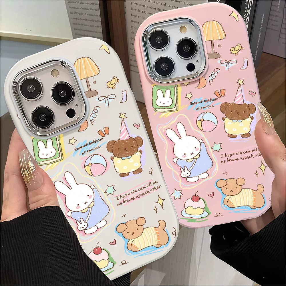 จัด ในพื้นที่เคสโทรศัพท์โลหะสัตว์น้อยผู้กล้าหาญสำหรับ iPhone16 14 13 11 6 7 8 plus pro promax รูปที่ 1