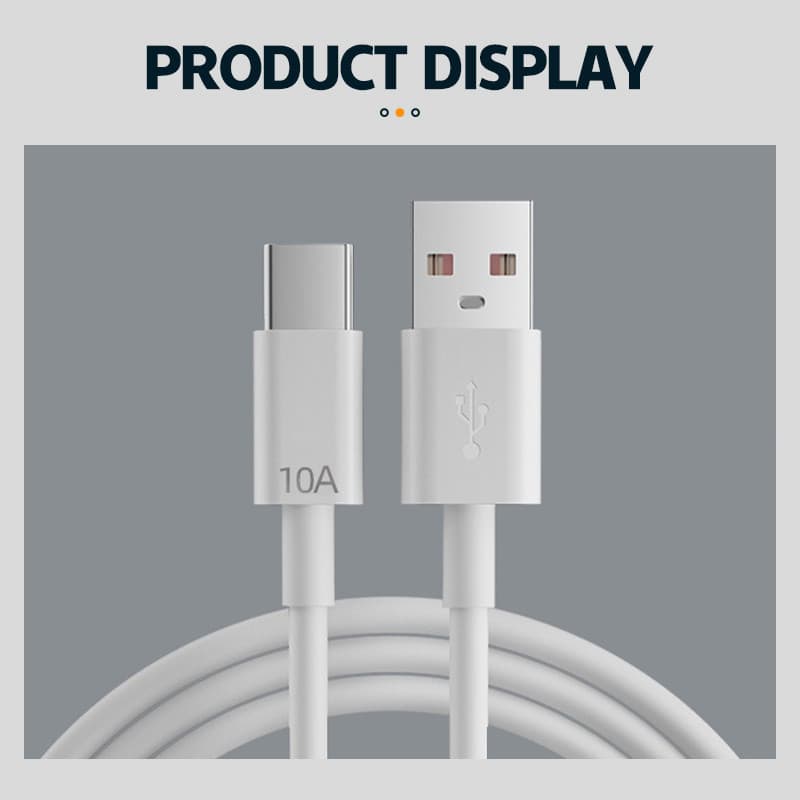 10A Type-C สายชาร์จเร็ว สายเคเบิลข้อมูล TYPE-C กระแสสูง เหมาะสำหรับ Android และสายชาร์จเร็วพิเศษ 120W รูปที่ 8