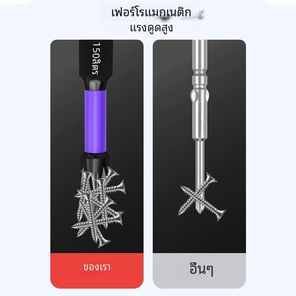 10/20PCS ชุดแม่เหล็กหัว PH2 Cross ไขควงชุดสว่านกระแทกสกรูเหล็กลื่นไขควง 25 มม./150 มม. รูปที่ 2