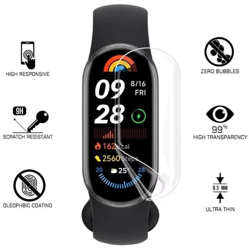 ฟิล์มไฮโดรเจลสําหรับ Xiaomi Smart Band 10 ฟิล์มกันรอยหน้าจอสําหรับ Xiaomi Band10 Clear Cover Films รูปที่ 2