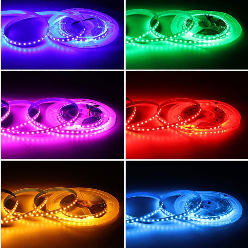 5m ไฟ LED Strip 12V DC 2835 SMD 120LEDs/M Warm White + สีขาว Pixel Strip ยืดหยุ่น LED เทปตกแต่งบ้าน 8 มม.PCB ใหม่ รูปที่ 2