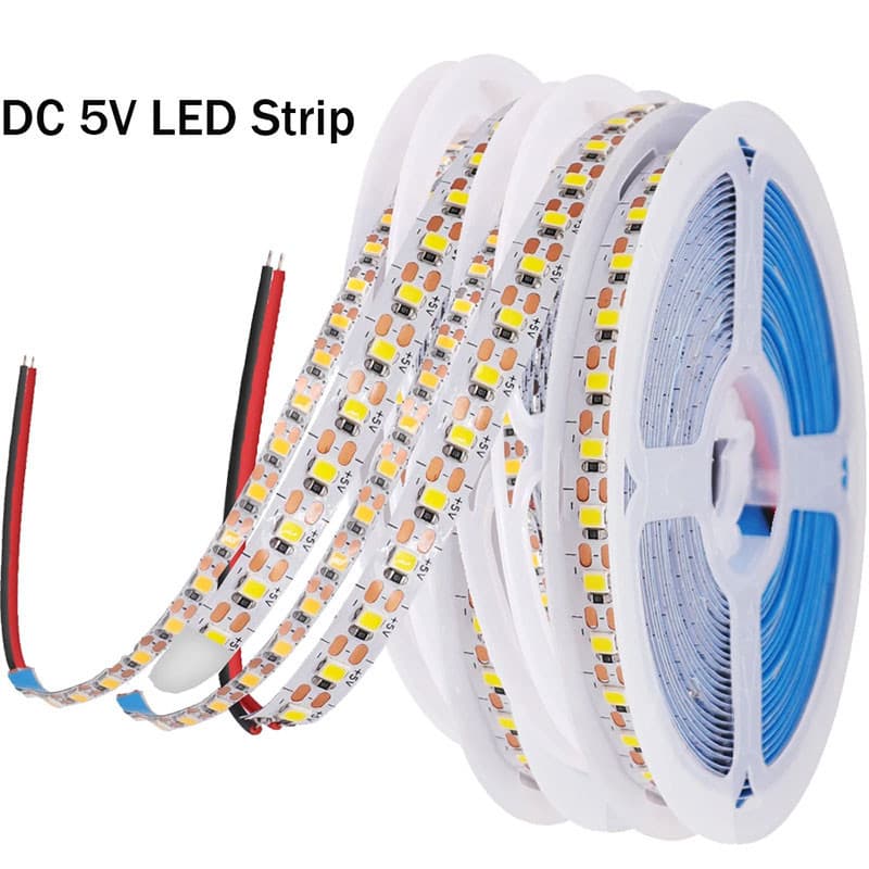 5m ไฟ LED Strip 12V DC 2835 SMD 120LEDs/M Warm White + สีขาว Pixel Strip ยืดหยุ่น LED เทปตกแต่งบ้าน 8 มม.PCB ใหม่ รูปที่ 4
