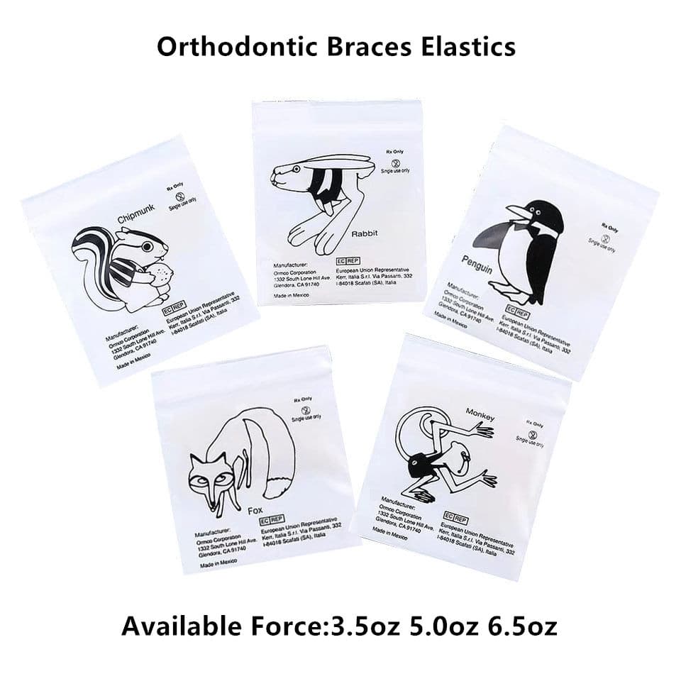 100 ชิ้น/ถุงทันตกรรม Zoo Elastics ยางทันตกรรม Latex 6.5OZ/5.0OZ/3.5OZ รูปที่ 6