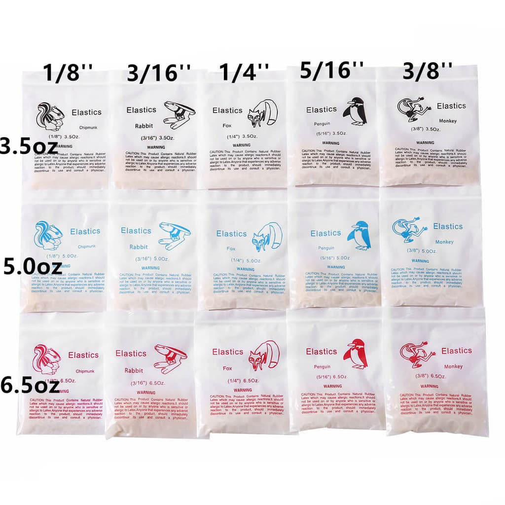 100 ชิ้น/ถุงทันตกรรม Zoo Elastics ยางทันตกรรม Latex 6.5OZ/5.0OZ/3.5OZ รูปที่ 2