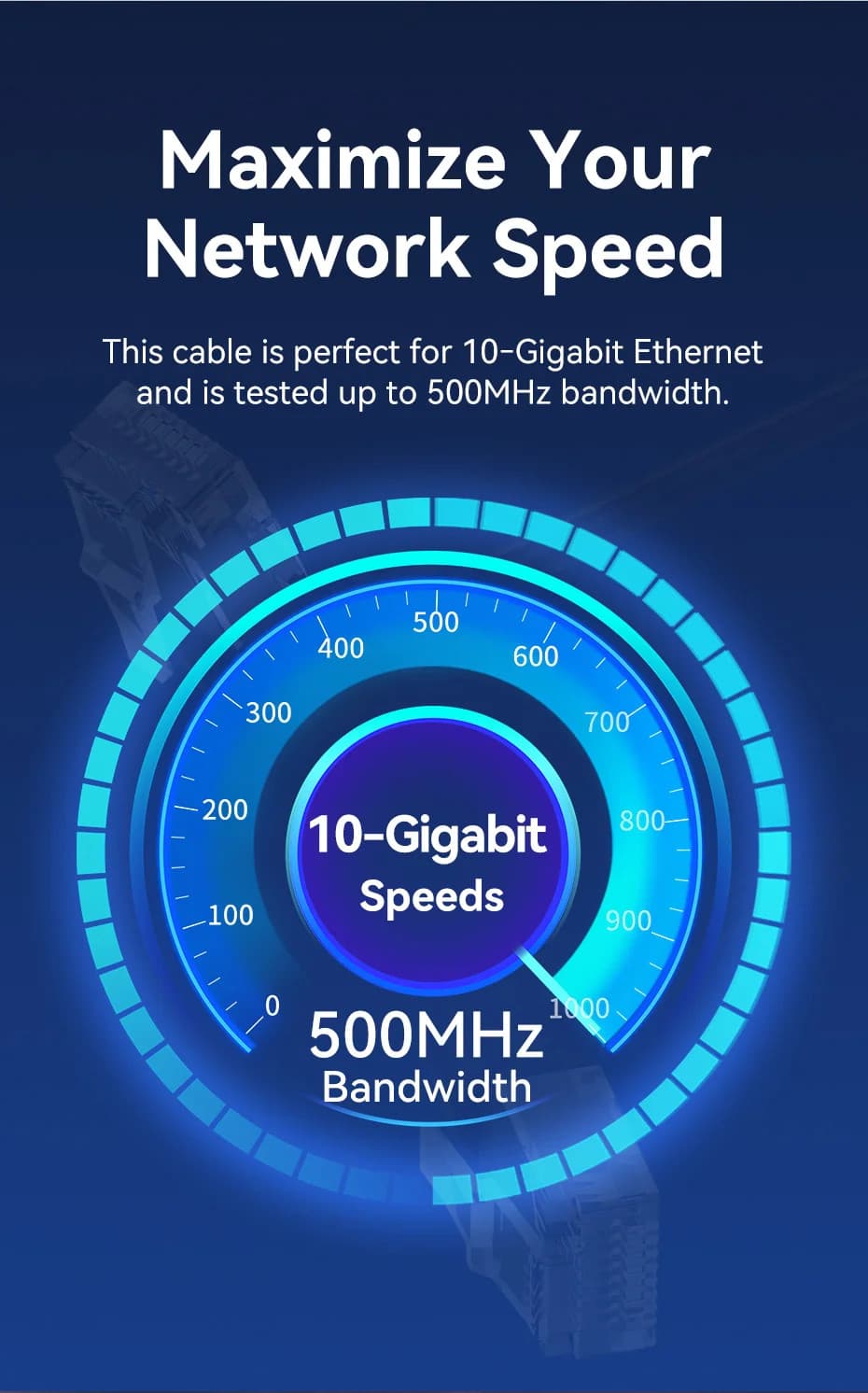 Vention CAT6A สายอีเธอร์เน็ต 10Gbps 90/360 องศาการหมุน CAT 6A Slim Networking สาย Lan รูปที่ 6