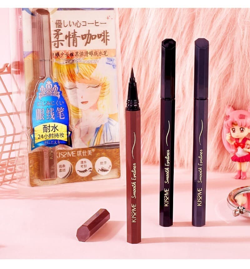 Qishimei Fine Tip Eyeliner Pen สีดําสีน้ําตาลกันน้ํา Sweatproof Smudge-proof Beginner Hard Tip Eyeliner Liquid Pen รูปที่ 2