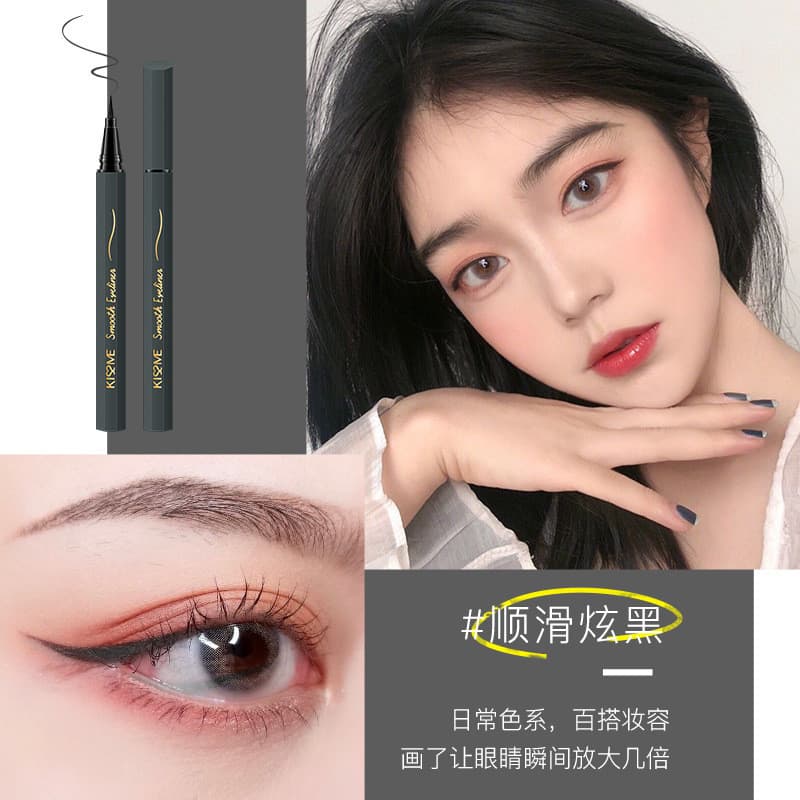 Qishimei Fine Tip Eyeliner Pen สีดําสีน้ําตาลกันน้ํา Sweatproof Smudge-proof Beginner Hard Tip Eyeliner Liquid Pen รูปที่ 6
