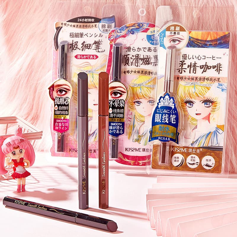 Qishimei Fine Tip Eyeliner Pen สีดําสีน้ําตาลกันน้ํา Sweatproof Smudge-proof Beginner Hard Tip Eyeliner Liquid Pen รูปที่ 8