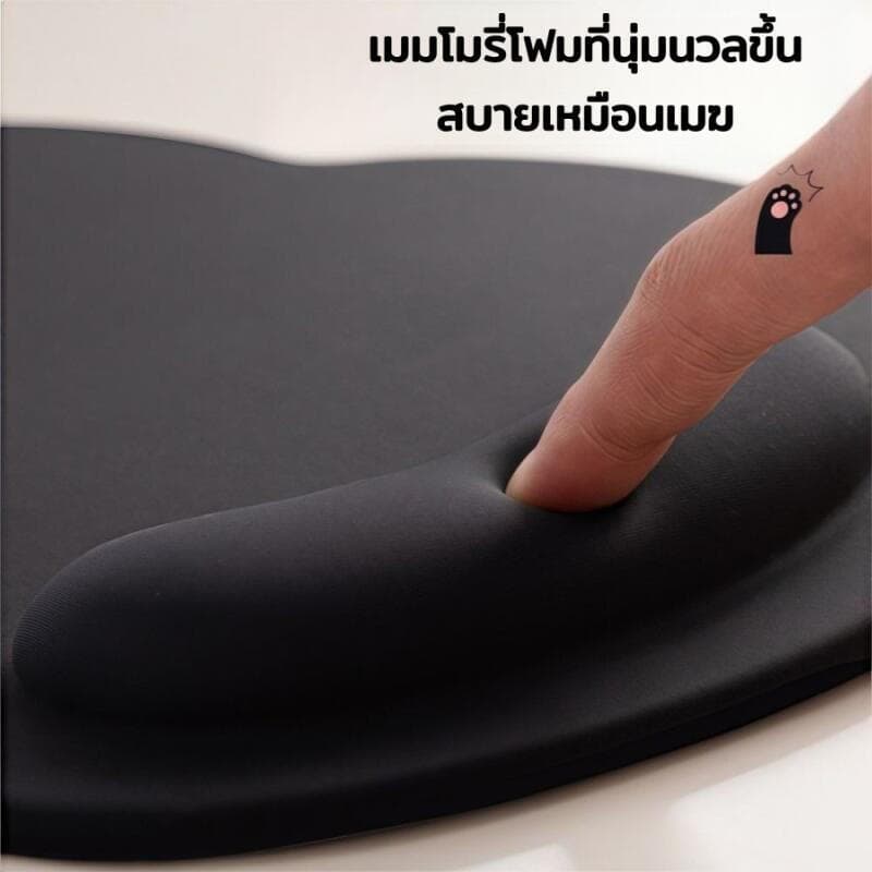 แผ่นรองข้อมือแมวดำสามมิติ แผ่นรองเมาส์ นุ่มรองรับข้อมือ ที่พักข้อมือซิลิโคน สิ่งประดิษฐ์ในสำนักงาน บรรเทามือเมาส์ รูปที่ 4