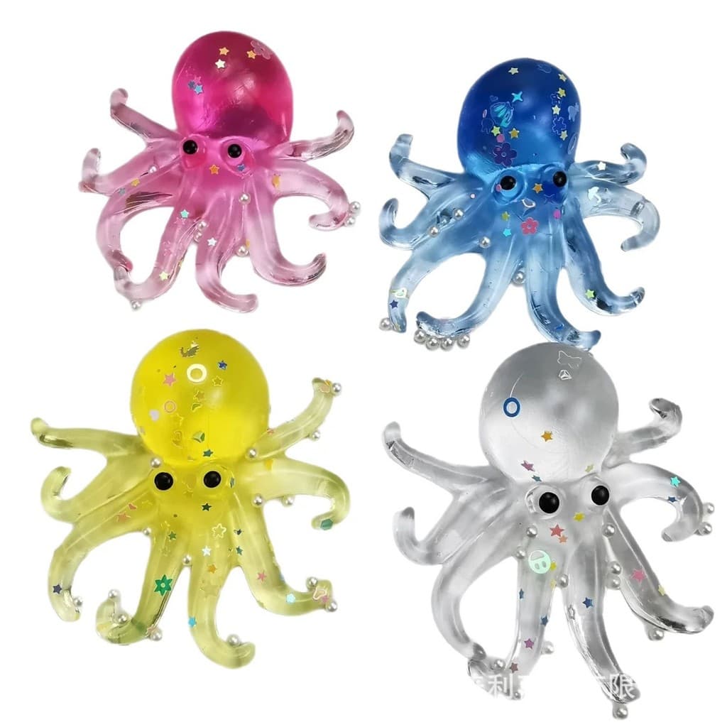 NeeDoh ตลก Slime Octopus ตุ๊กตาบีบของเล่นที่มีสีสันน่ารัก Soft Squish Sensory Cube สํานักงานผ่อนคลายความเครียดบรรเทาของเล่นวันหยุดของขวัญ รูปที่ 5